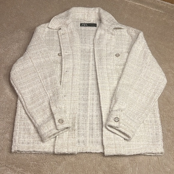 ZARA Oversized Tweed Suit Jacket - Picture 11 of 12